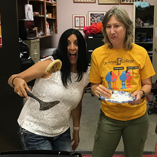 jennifer and laureen flipping pancakes 