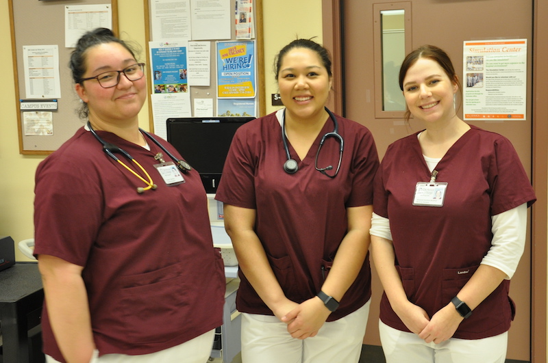 three nursing students