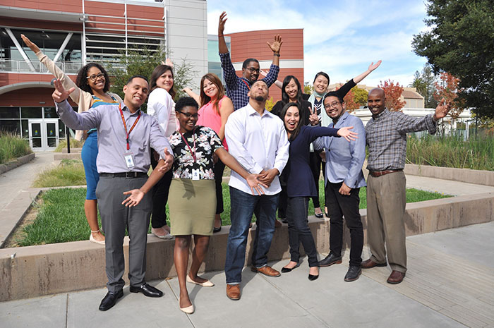 staff members waving